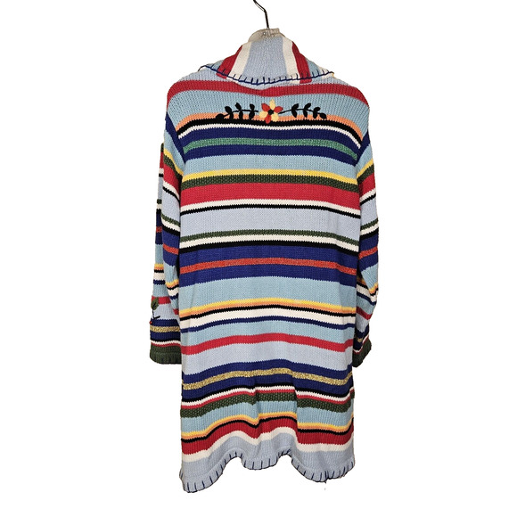 Storybook Knits VTG Cardigan Sweater Floral Beaded Embroidered Handmade Size L - Picture 2 of 14